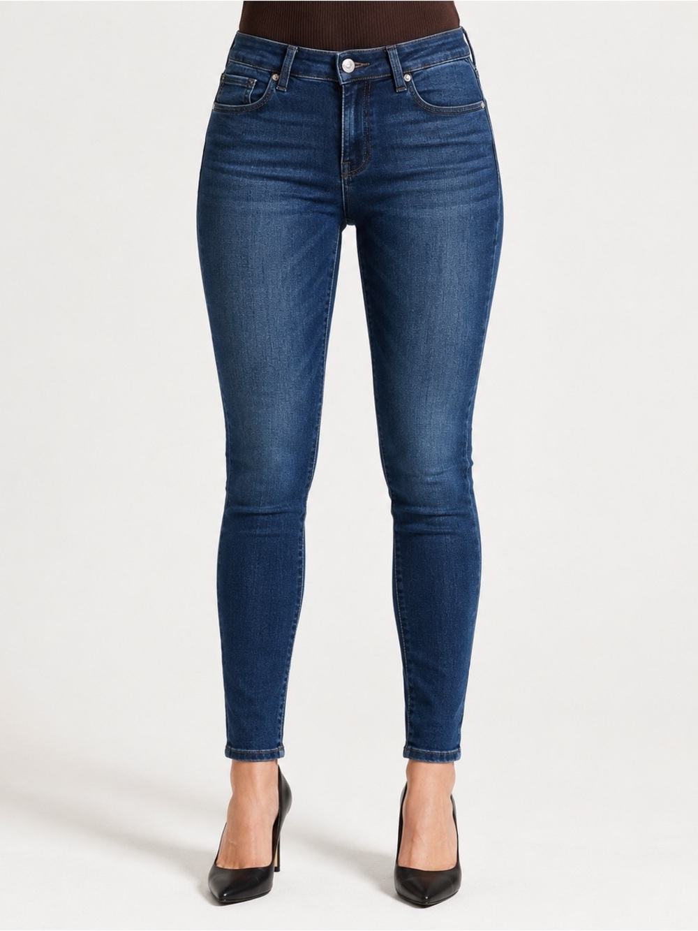 Good American Good Legs Skinny Jeans Womens 4/27 Mid Rise GLA03T Dark Wash